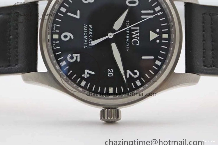 MIROTIME 0122 Vibrant Mark XVIII IW327001 SS M+F 1:1 Best Edition Black Dial on Black Leather Strap A 7055